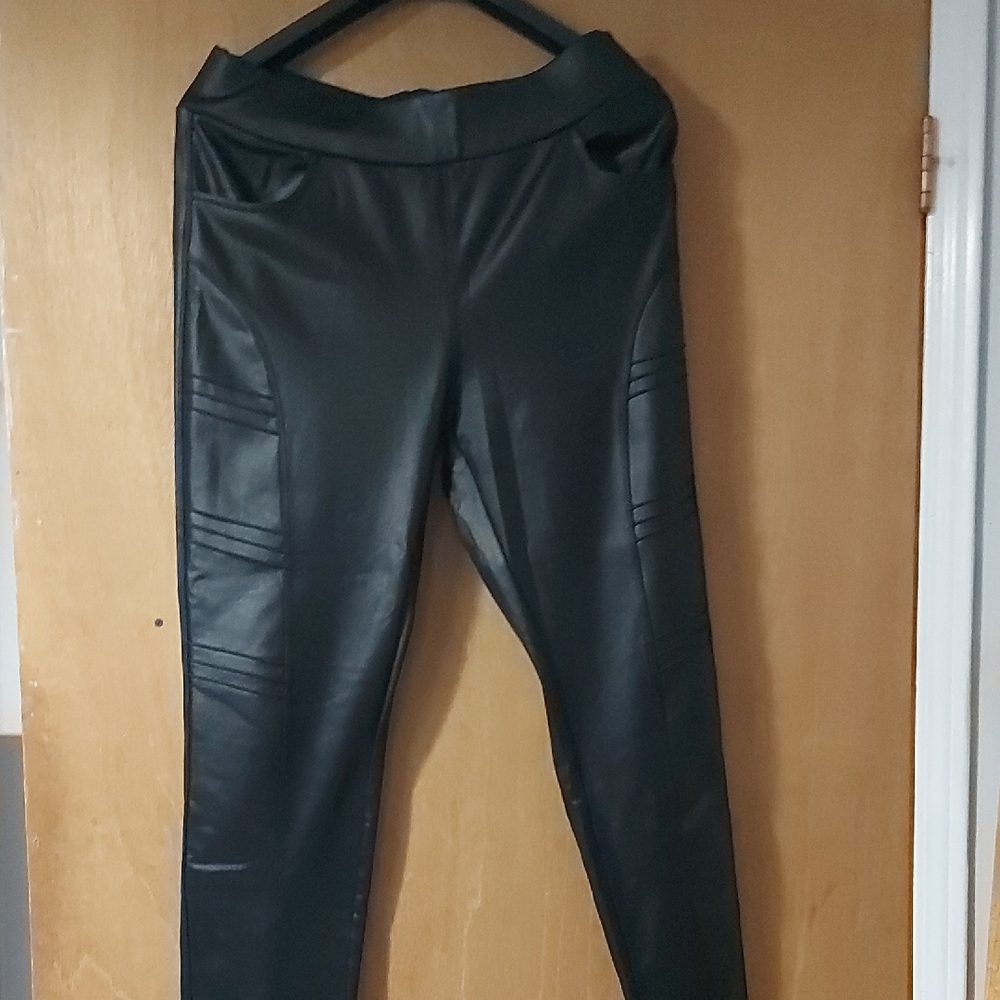Black Faux Leather Leggings